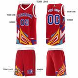 Custom Red Gradient Graffiti Pattern Sports Uniform Basketball Jersey