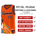 Custom Orange Gradient Graffiti Pattern Sports Uniform Basketball Jersey