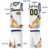 Custom White Gradient Graffiti Pattern Sports Uniform Basketball Jersey
