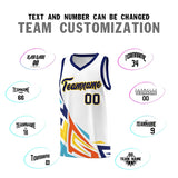 Custom White Gradient Graffiti Pattern Sports Uniform Basketball Jersey