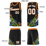 Custom Black Gradient Graffiti Pattern Sports Uniform Basketball Jersey