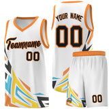 Custom White Gradient Graffiti Pattern Sports Uniform Basketball Jersey