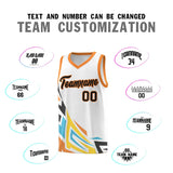 Custom White Gradient Graffiti Pattern Sports Uniform Basketball Jersey