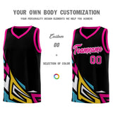 Custom Black Gradient Graffiti Pattern Sports Uniform Basketball Jersey