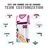 Custom White Gradient Graffiti Pattern Sports Uniform Basketball Jersey