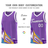 Custom Light Purple Gradient Graffiti Pattern Sports Uniform Basketball Jersey