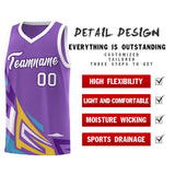 Custom Light Purple Gradient Graffiti Pattern Sports Uniform Basketball Jersey