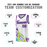 Custom White Gradient Graffiti Pattern Sports Uniform Basketball Jersey