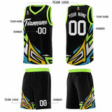 Custom Black Gradient Graffiti Pattern Sports Uniform Basketball Jersey