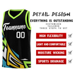 Custom Black Gradient Graffiti Pattern Sports Uniform Basketball Jersey