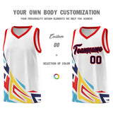 Custom White Gradient Graffiti Pattern Sports Uniform Basketball Jersey