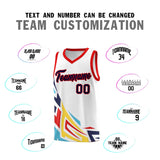 Custom White Gradient Graffiti Pattern Sports Uniform Basketball Jersey