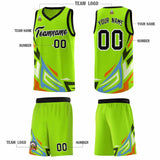 Custom Neon Green Gradient Graffiti Pattern Sports Uniform Basketball Jersey