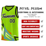 Custom Neon Green Gradient Graffiti Pattern Sports Uniform Basketball Jersey