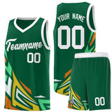 Custom Kelly Green Gradient Graffiti Pattern Sports Uniform Basketball Jersey