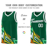 Custom Kelly Green Gradient Graffiti Pattern Sports Uniform Basketball Jersey