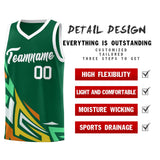 Custom Kelly Green Gradient Graffiti Pattern Sports Uniform Basketball Jersey
