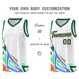 Custom White Gradient Graffiti Pattern Sports Uniform Basketball Jersey