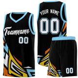 Custom Black Gradient Graffiti Pattern Sports Uniform Basketball Jersey
