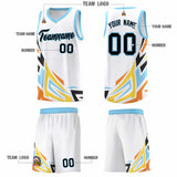 Custom White Gradient Graffiti Pattern Sports Uniform Basketball Jersey