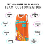 Custom Orange Gradient Graffiti Pattern Sports Uniform Basketball Jersey