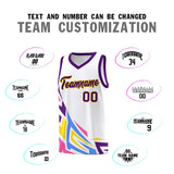 Custom White Gradient Graffiti Pattern Sports Uniform Basketball Jersey