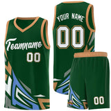 Custom Green Gradient Graffiti Pattern Sports Uniform Basketball Jersey