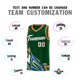 Custom Green Gradient Graffiti Pattern Sports Uniform Basketball Jersey