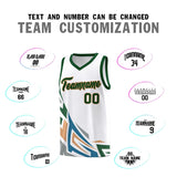 Custom White Gradient Graffiti Pattern Sports Uniform Basketball Jersey