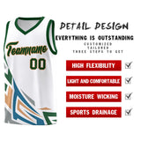 Custom White Gradient Graffiti Pattern Sports Uniform Basketball Jersey