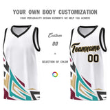 Custom White Gradient Graffiti Pattern Sports Uniform Basketball Jersey