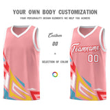 Custom Light Pink Gradient Graffiti Pattern Sports Uniform Basketball Jersey