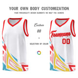 Custom White Gradient Graffiti Pattern Sports Uniform Basketball Jersey