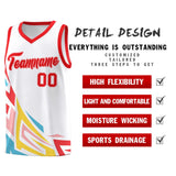 Custom White Gradient Graffiti Pattern Sports Uniform Basketball Jersey