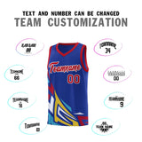 Custom Royal Gradient Graffiti Pattern Sports Uniform Basketball Jersey