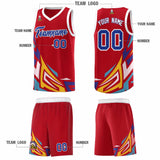 Custom Red Gradient Graffiti Pattern Sports Uniform Basketball Jersey