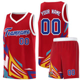 Custom Red Gradient Graffiti Pattern Sports Uniform Basketball Jersey