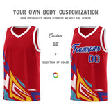 Custom Red Gradient Graffiti Pattern Sports Uniform Basketball Jersey