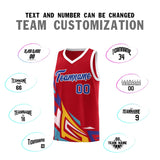 Custom Red Gradient Graffiti Pattern Sports Uniform Basketball Jersey