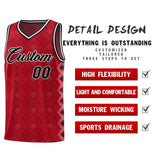 Custom Red Side Blocks Sports Uniform Basketball Jersey