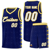Custom Navy Side Blocks Sports Uniform Basketball Jersey