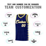 Custom Navy Side Blocks Sports Uniform Basketball Jersey