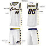 Custom White Side Blocks Sports Uniform Basketball Jersey