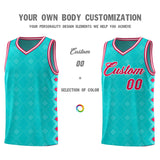 Custom Aqua Side Blocks Sports Uniform Basketball Jersey