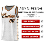 Custom White Side Blocks Sports Uniform Basketball Jersey