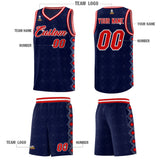 Custom Navy Side Blocks Sports Uniform Basketball Jersey