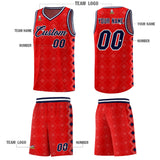 Custom Red Side Blocks Sports Uniform Basketball Jersey