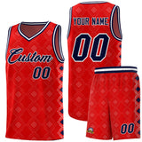 Custom Red Side Blocks Sports Uniform Basketball Jersey