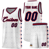 Custom White Side Blocks Sports Uniform Basketball Jersey