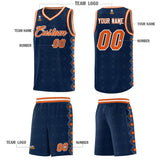 Custom Navy Side Blocks Sports Uniform Basketball Jersey